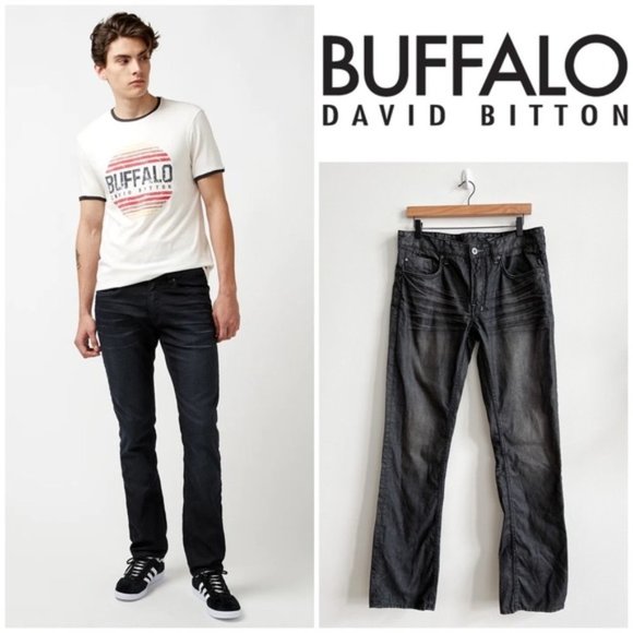 Buffalo David Bitton Other - BUFFALO DAVID BITTON • Six Basic Slim Straight Jeans in Faded Black • 32
